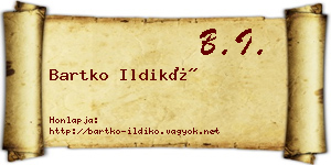 Bartko Ildikó névjegykártya